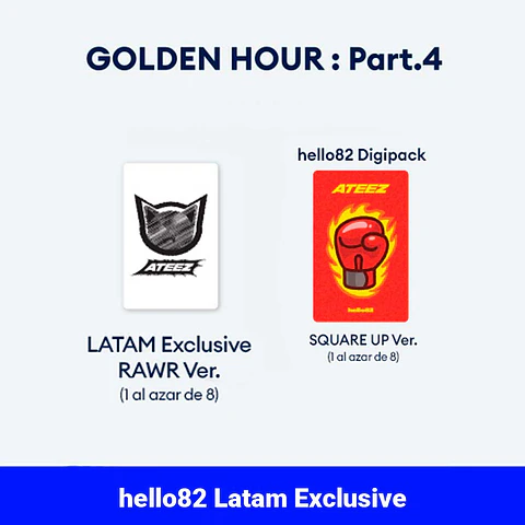 ALBUM ATEEZ - GOLDEN HOUR : PT 4 (DIGIPACK Ver.) hello82 LATAM EXCLUSIVE 