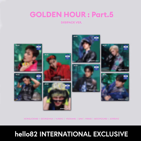 ALBUM ATEEZ - GOLDEN HOUR : PT 5 (DIGIPACK Ver.) hello82 INTERNATIONAL EXCLUSIVE 