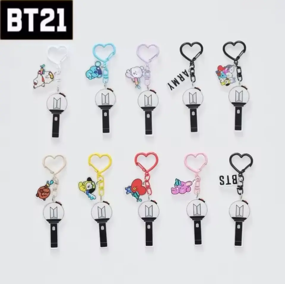 LLAVERO ACRILICO LIGHTSTICK + BT21 
