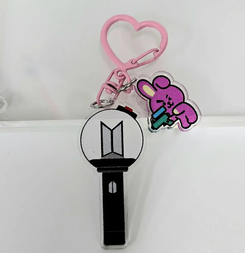 LLAVERO ACRILICO LIGHTSTICK + BT21 