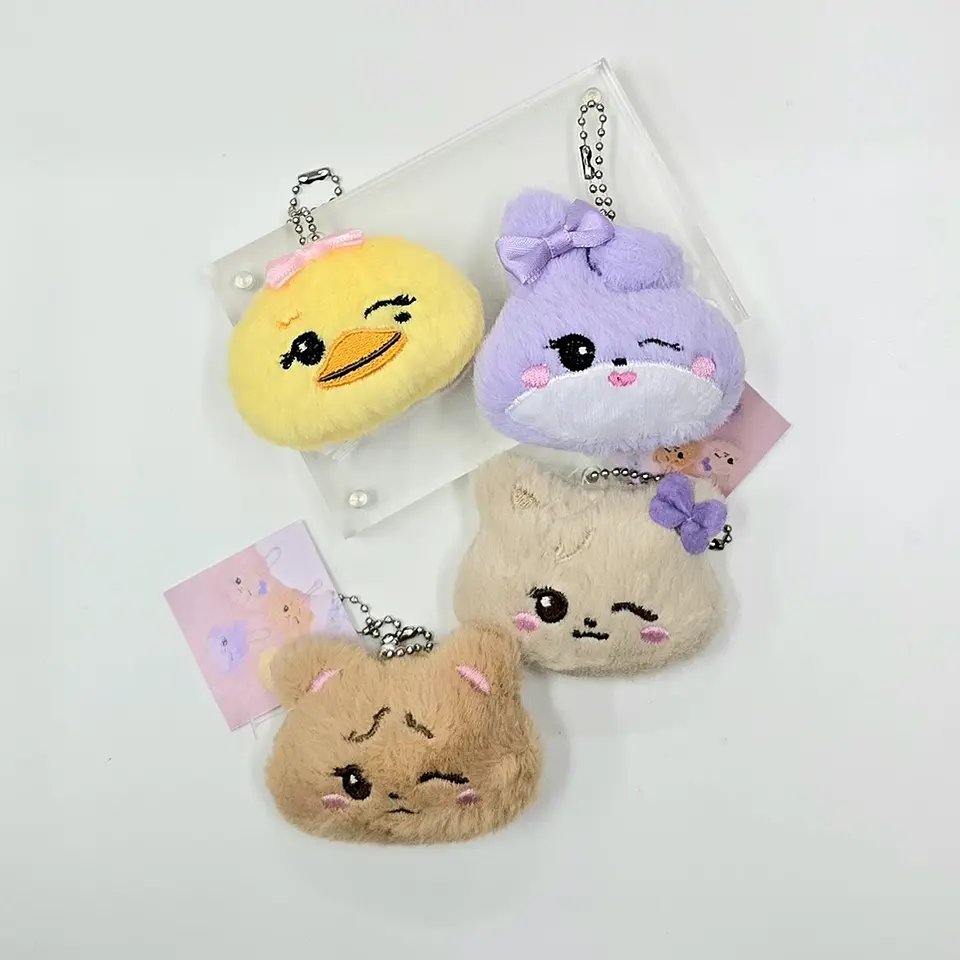 PLUSH KEYRING BLACK PINK MINI HEAD ALTERNATIVO 1