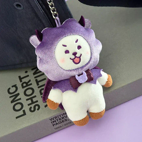 BT21 OFFICIAL - PLUSH KEYRING ANGEL & VILLAIN RJ