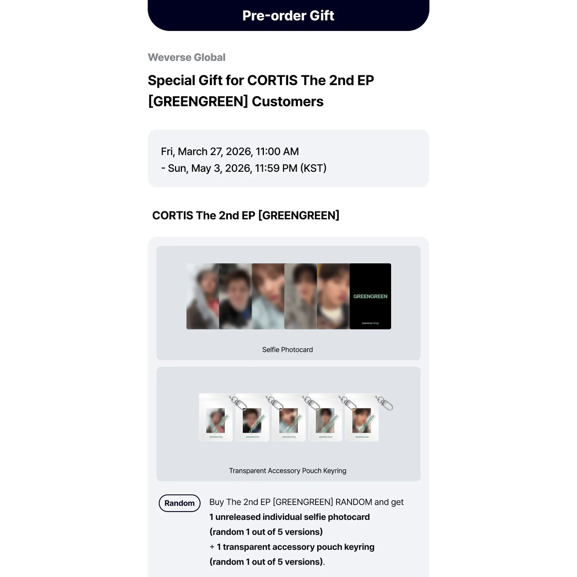 [PRE-VENTA WEVERSE SHOP] CORTIS - GREENGREEN 2