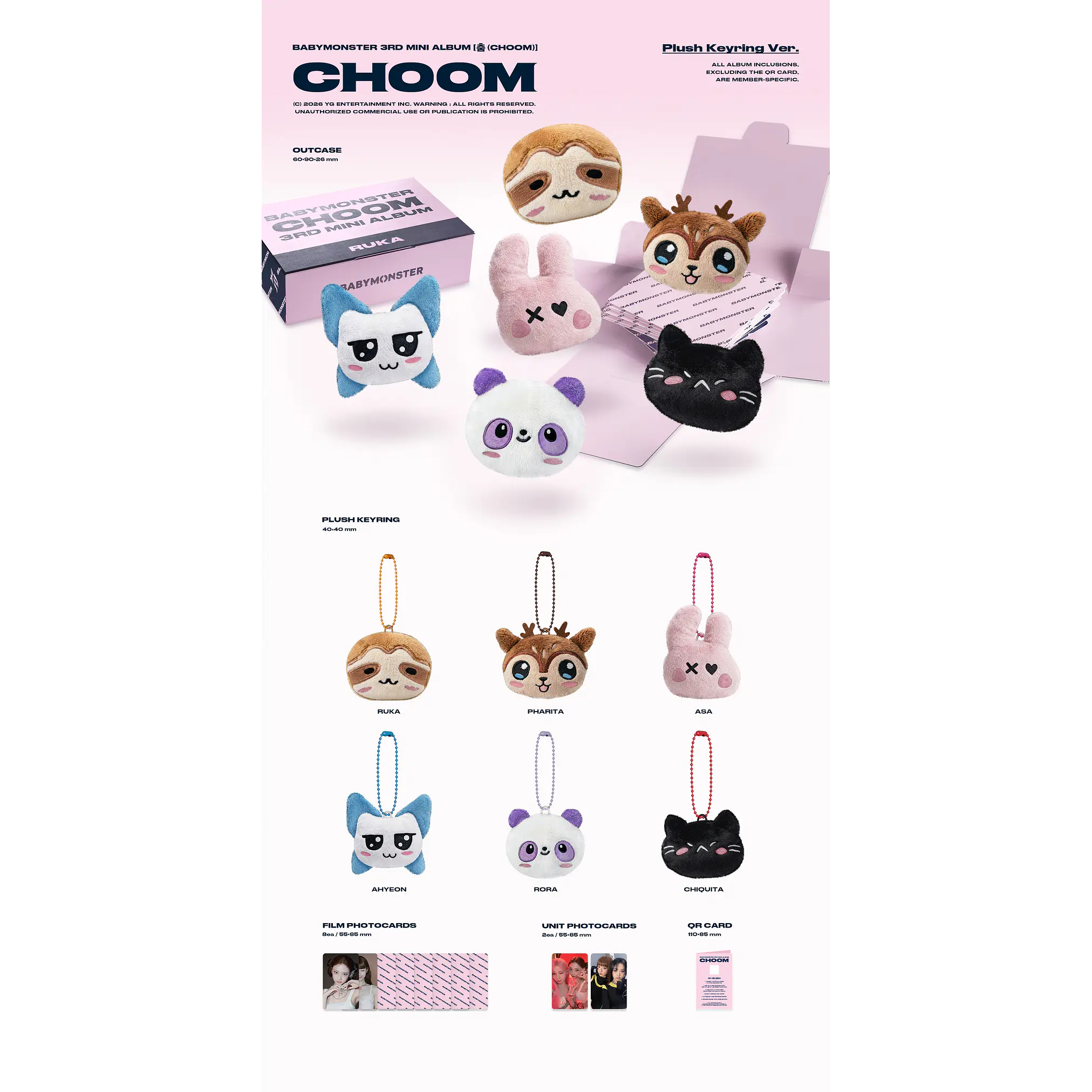 [PRE-VENTA] BABYMONSTER - CHOOM (PLUSH KEYRING VER.) 2
