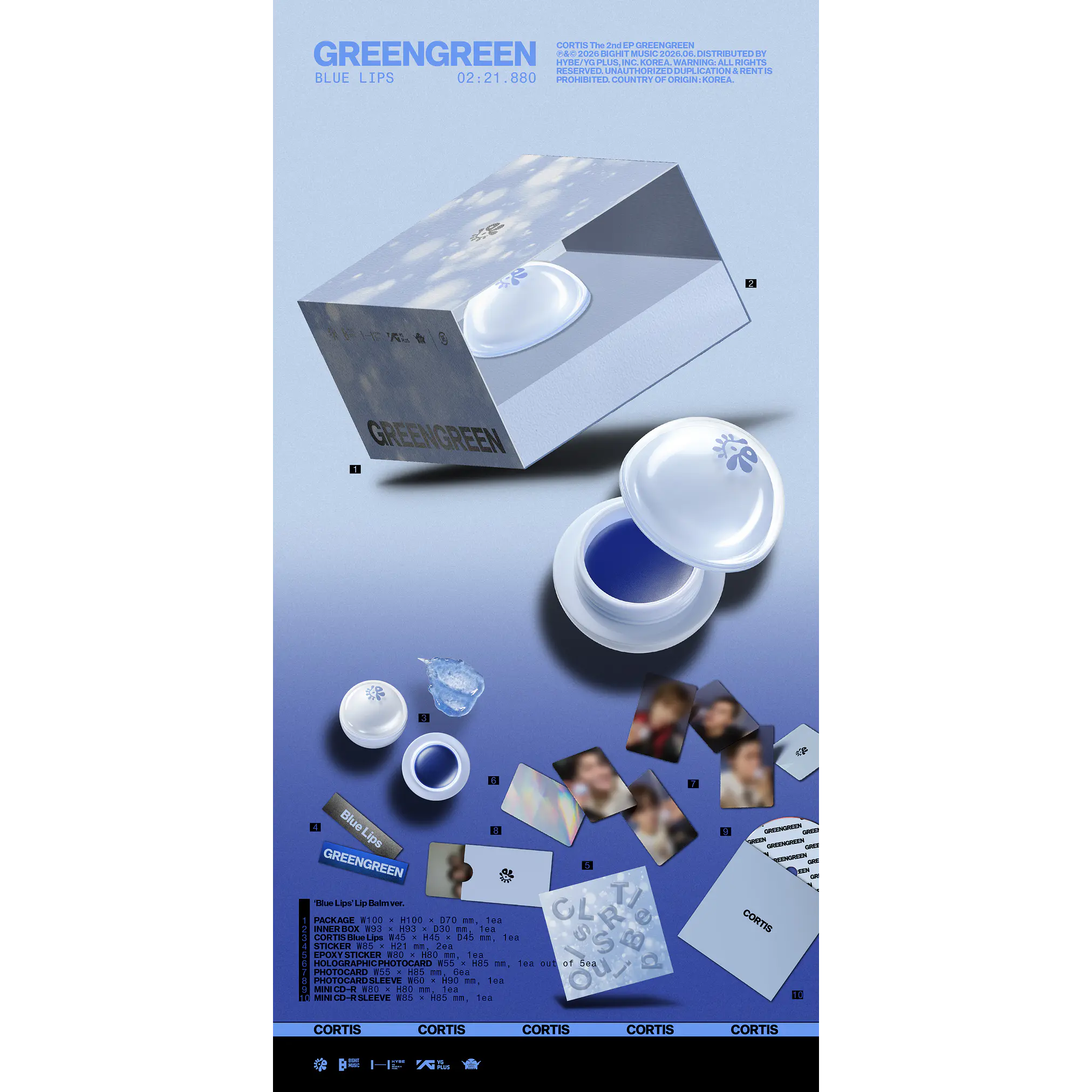 [PRE-VENTA] CORTIS - GREENGREEN (BLUE LIPS LIP BALM VER.) 2