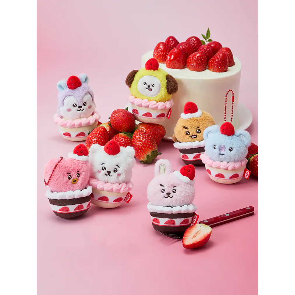 BT21 - STRAWBERRY TART PLUSH KEYRING 1