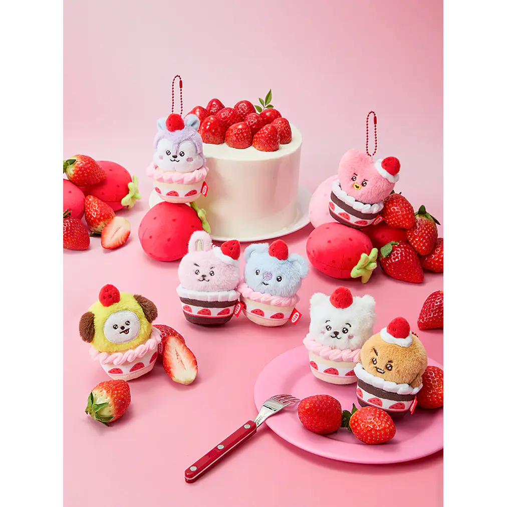 BT21 - STRAWBERRY TART PLUSH KEYRING 2
