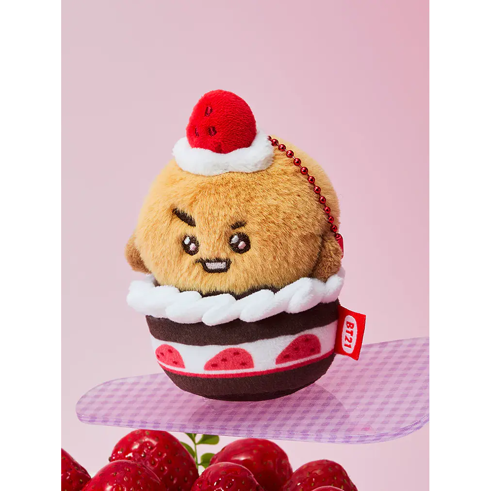 BT21 - STRAWBERRY TART PLUSH KEYRING 5