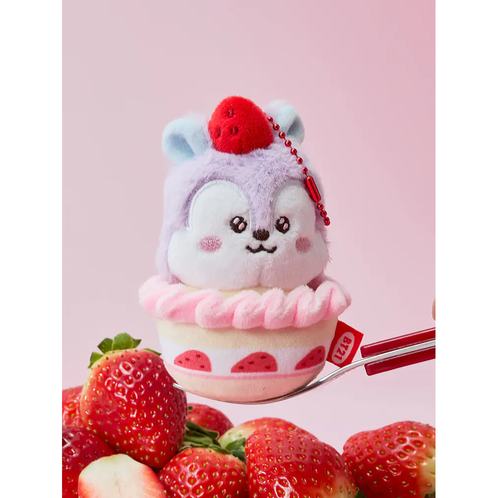 BT21 - STRAWBERRY TART PLUSH KEYRING 6