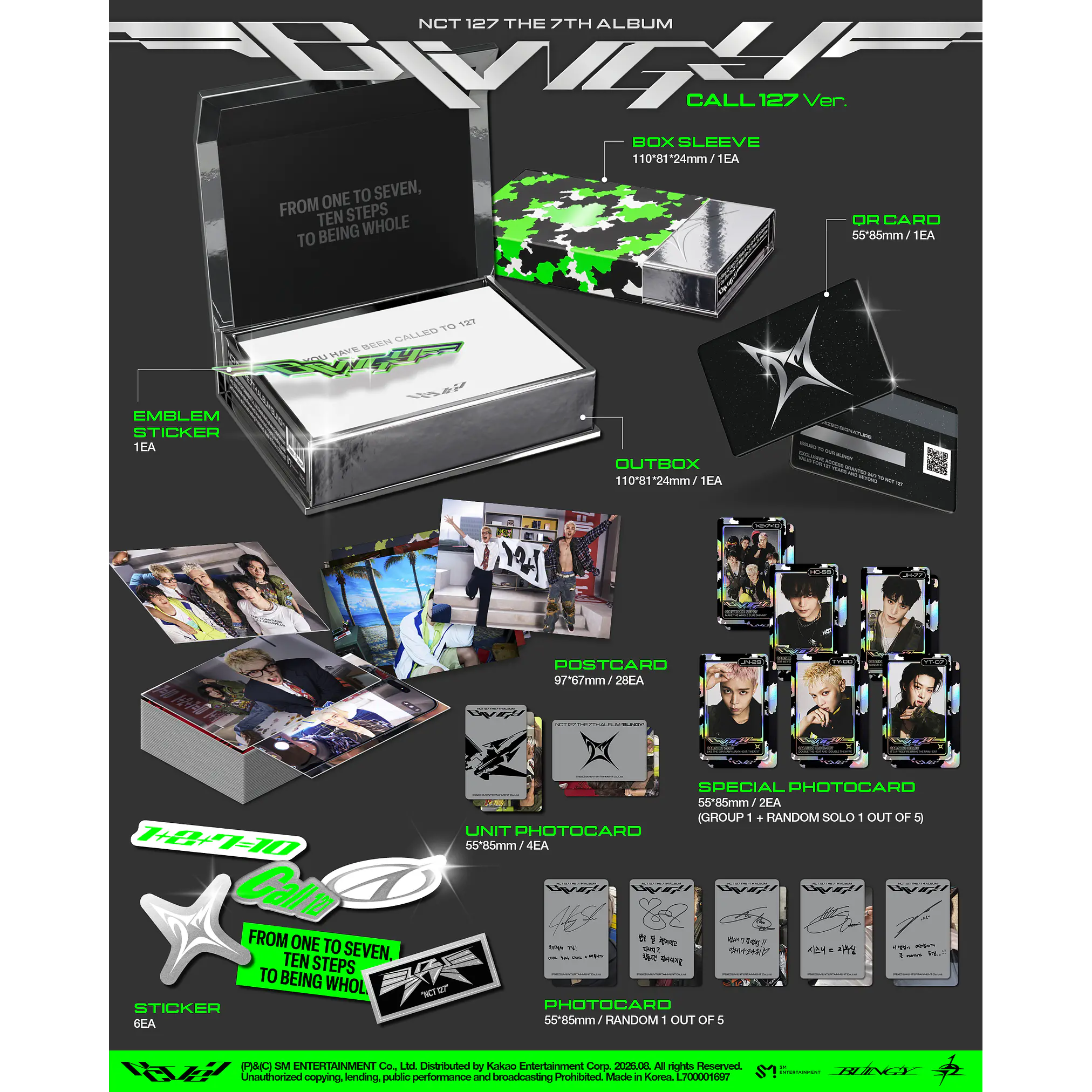 [PRE-VENTA] NCT 127 - BLINGY (CALL 127 VER.) (SMART ALBUM) 2
