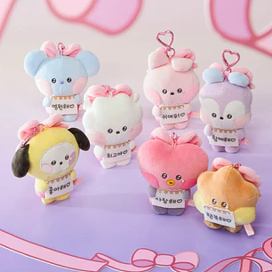 BT21 - MININI I LOVE YOU MESSAGE BOOK PLUSH KEYRING RIBBONED U