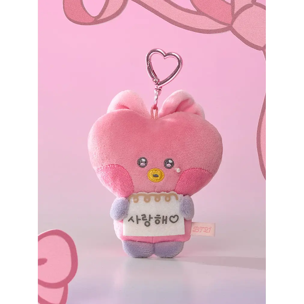 BT21 - MININI I LOVE YOU MESSAGE BOOK PLUSH KEYRING RIBBONED U 7