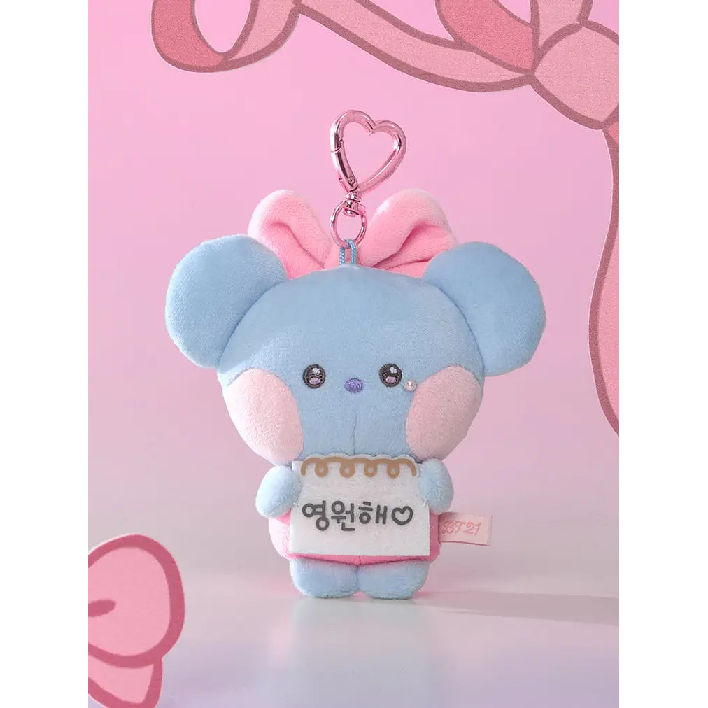 BT21 - MININI I LOVE YOU MESSAGE BOOK PLUSH KEYRING RIBBONED U 2