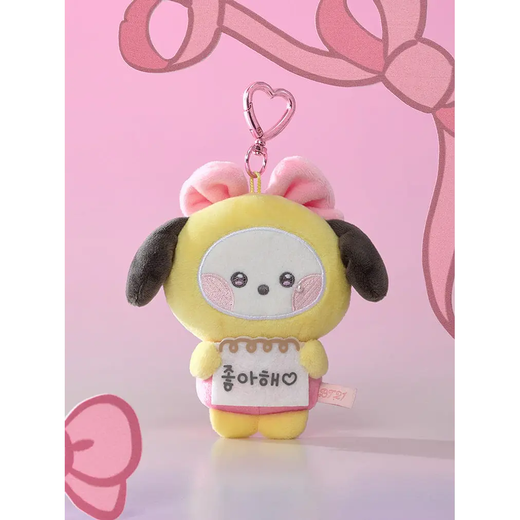 BT21 - MININI I LOVE YOU MESSAGE BOOK PLUSH KEYRING RIBBONED U 6