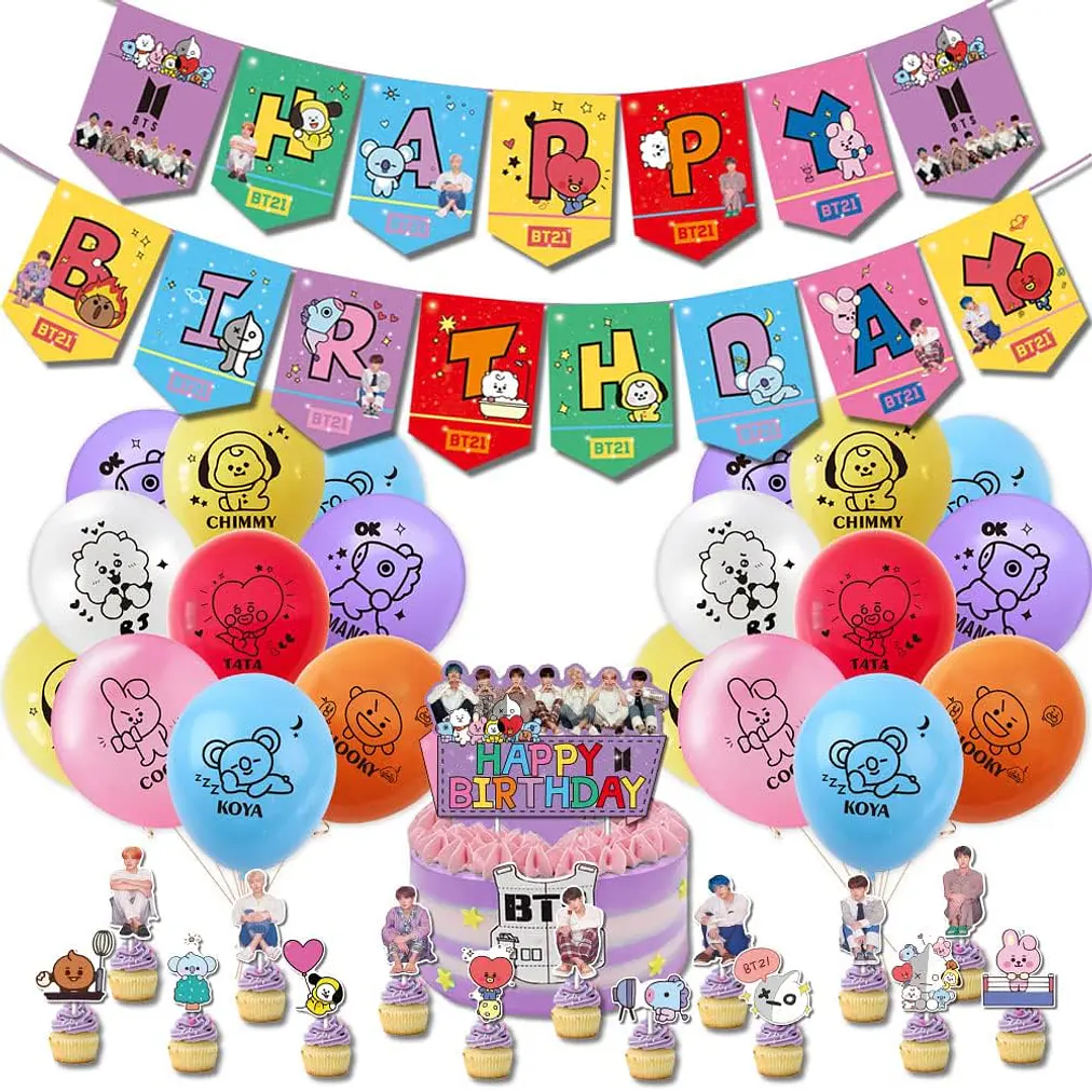 COTILLÓN BT21 - HAPPY BIRTHDAY 1