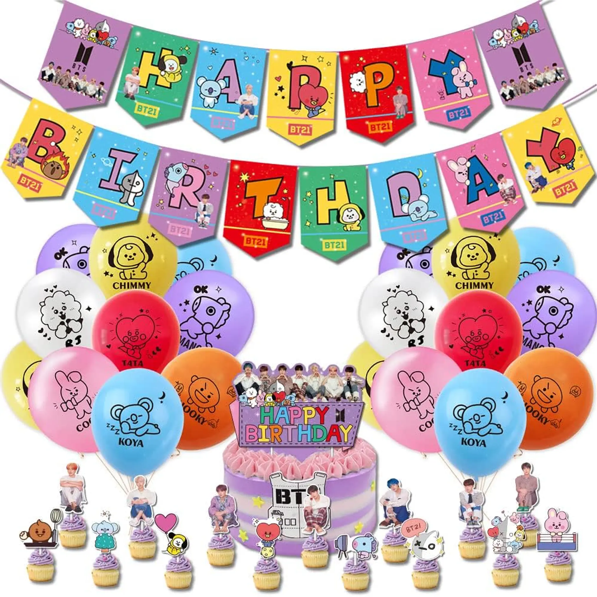 COTILLÓN BT21 - HAPPY BIRTHDAY 1