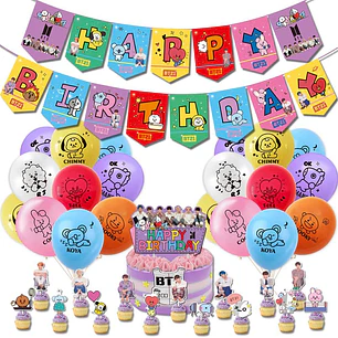 COTILLÓN BT21 - HAPPY BIRTHDAY