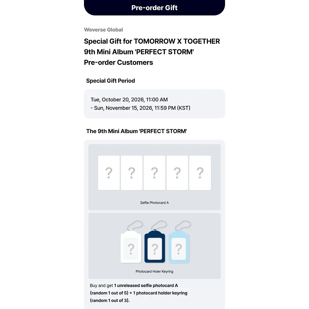 [PRE-VENTA WEVERSE SHOP] TOMORROW X TOGETHER - PERFECT STORM 5