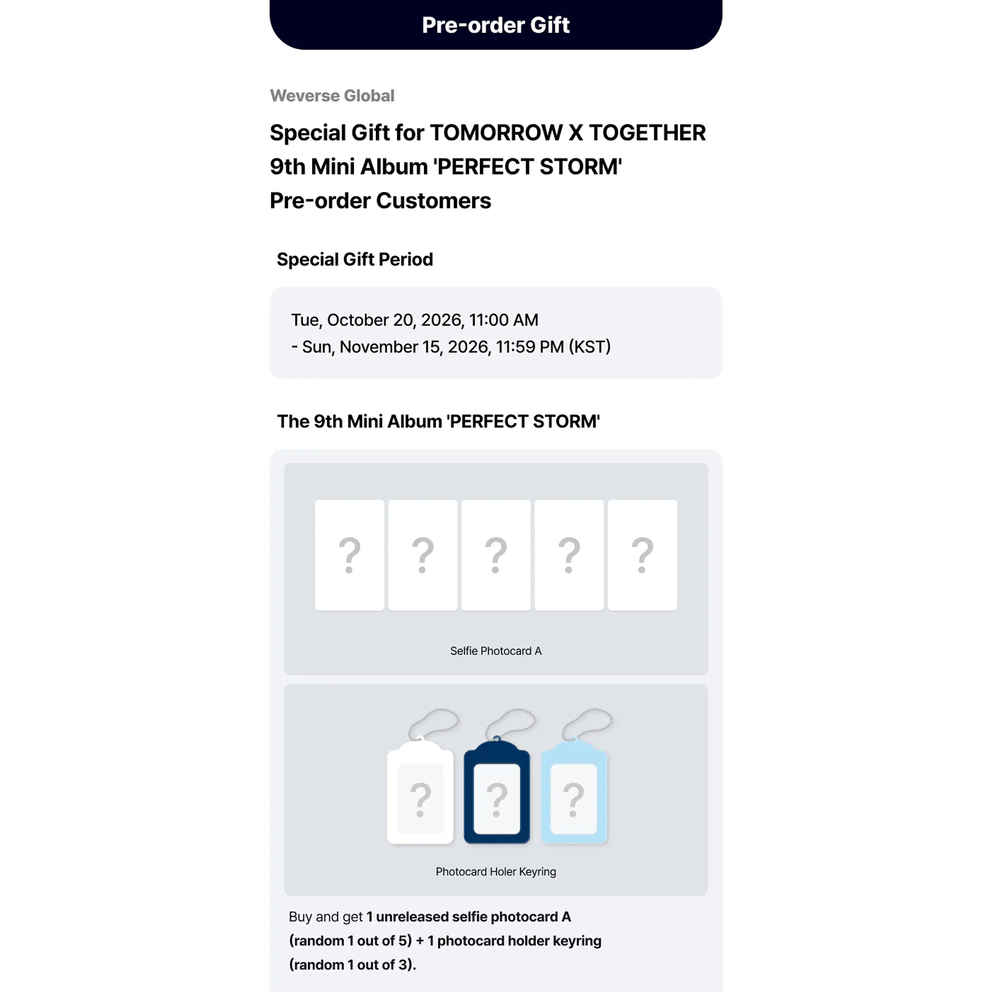 [PRE-VENTA WEVERSE SHOP] TOMORROW X TOGETHER - PERFECT STORM 5