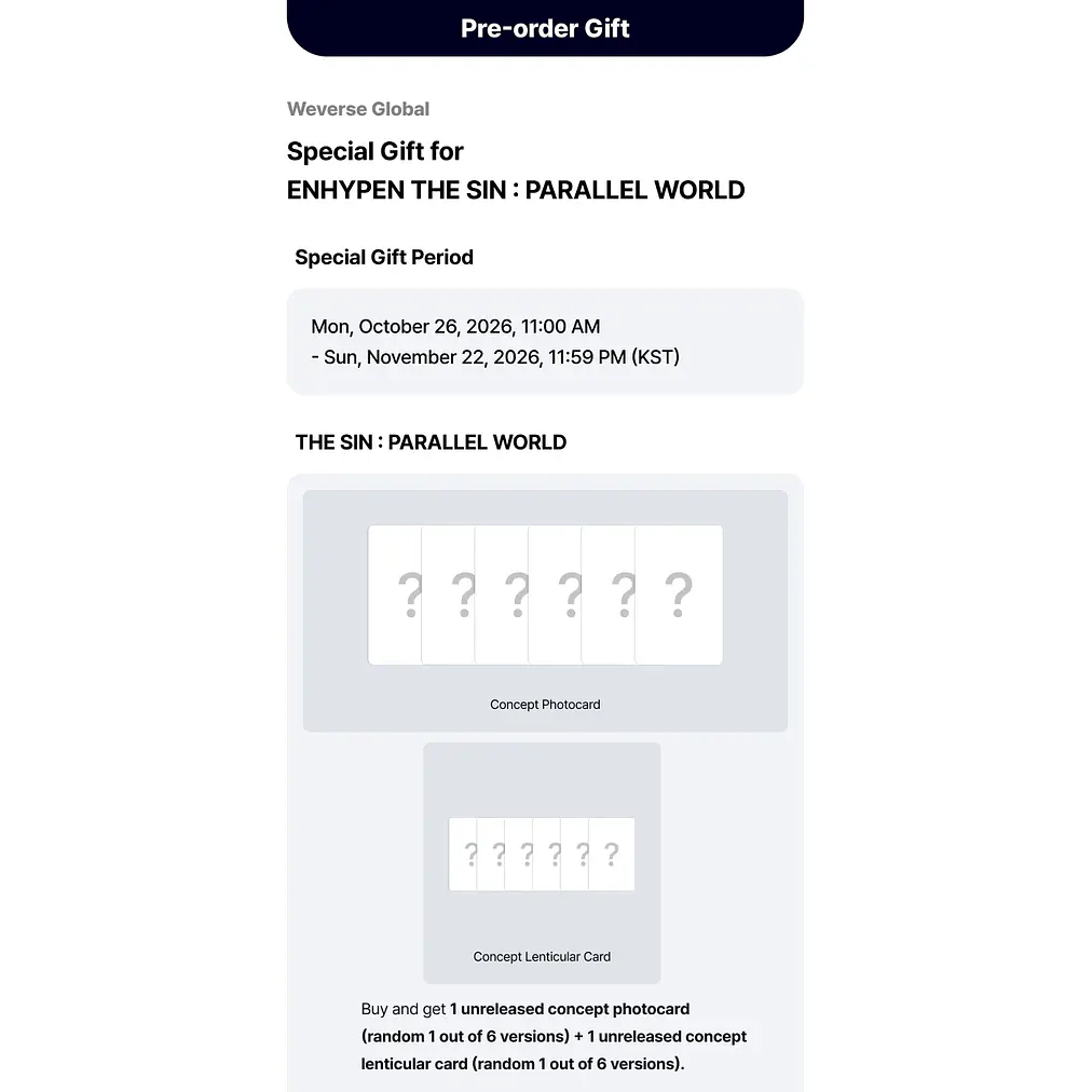 [PRE-VENTA WEVERSE SHOP] ENHYPEN - THE SIN: PARALLEL WORLD