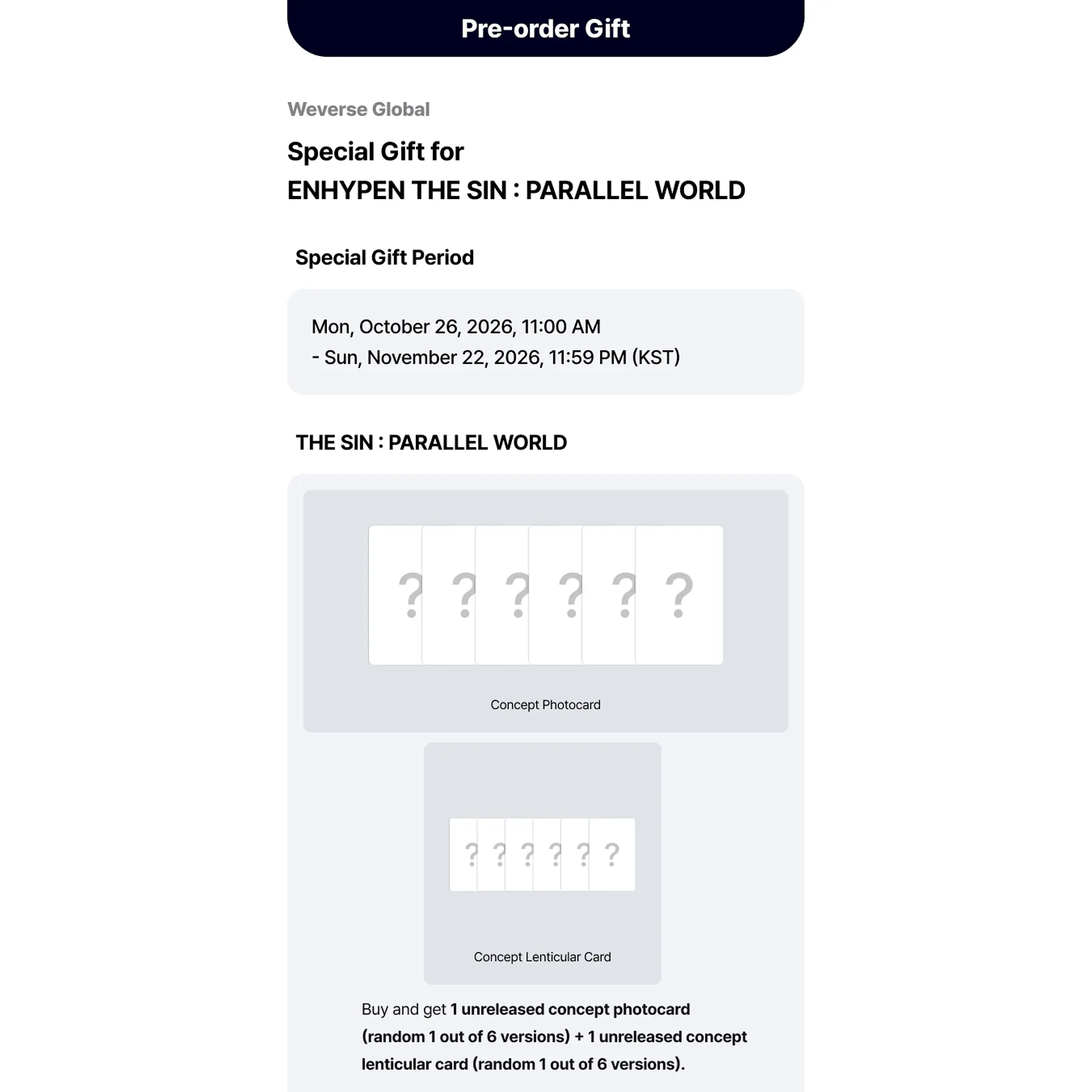 [PRE-VENTA WEVERSE SHOP] ENHYPEN - THE SIN: PARALLEL WORLD 5