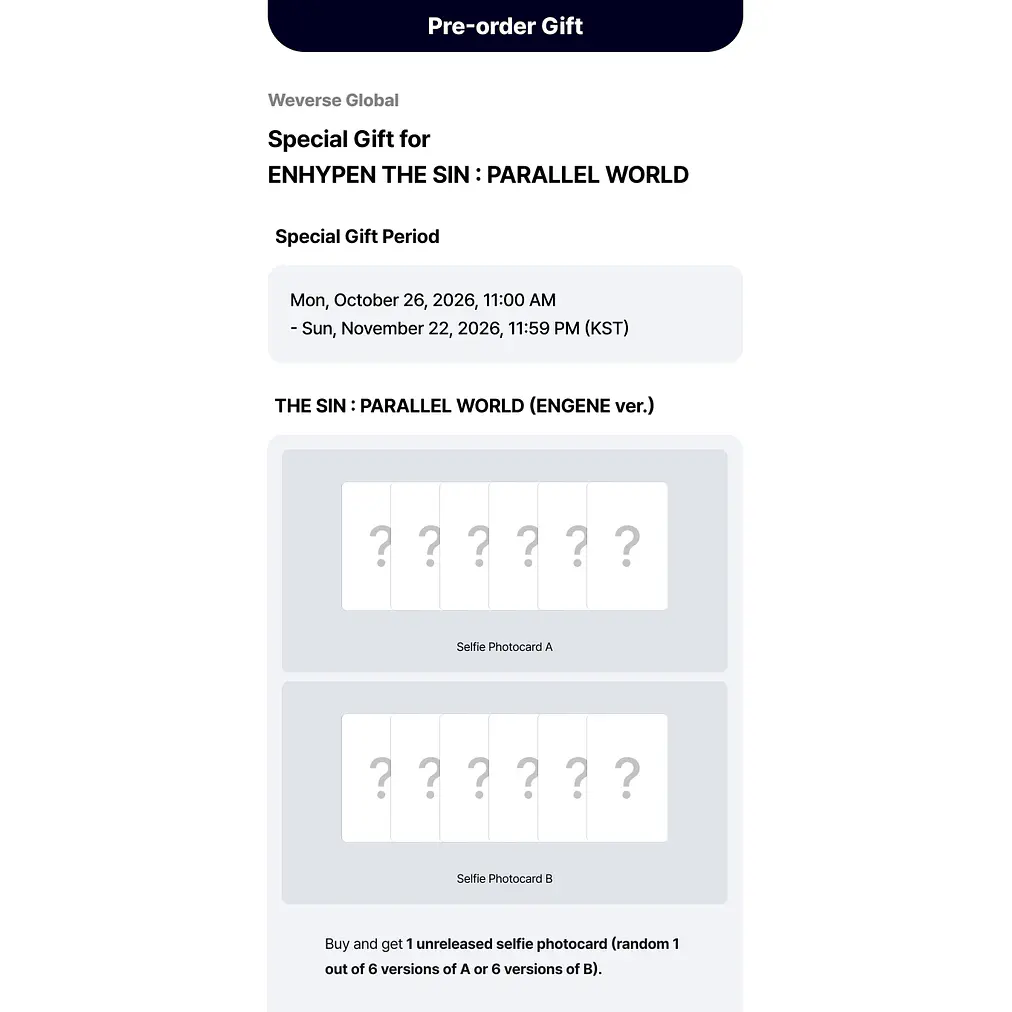 [PRE-VENTA WEVERSE SHOP] ENHYPEN - THE SIN: PARALLEL WORLD (ENGENE VER.) (DAY VER.) 3