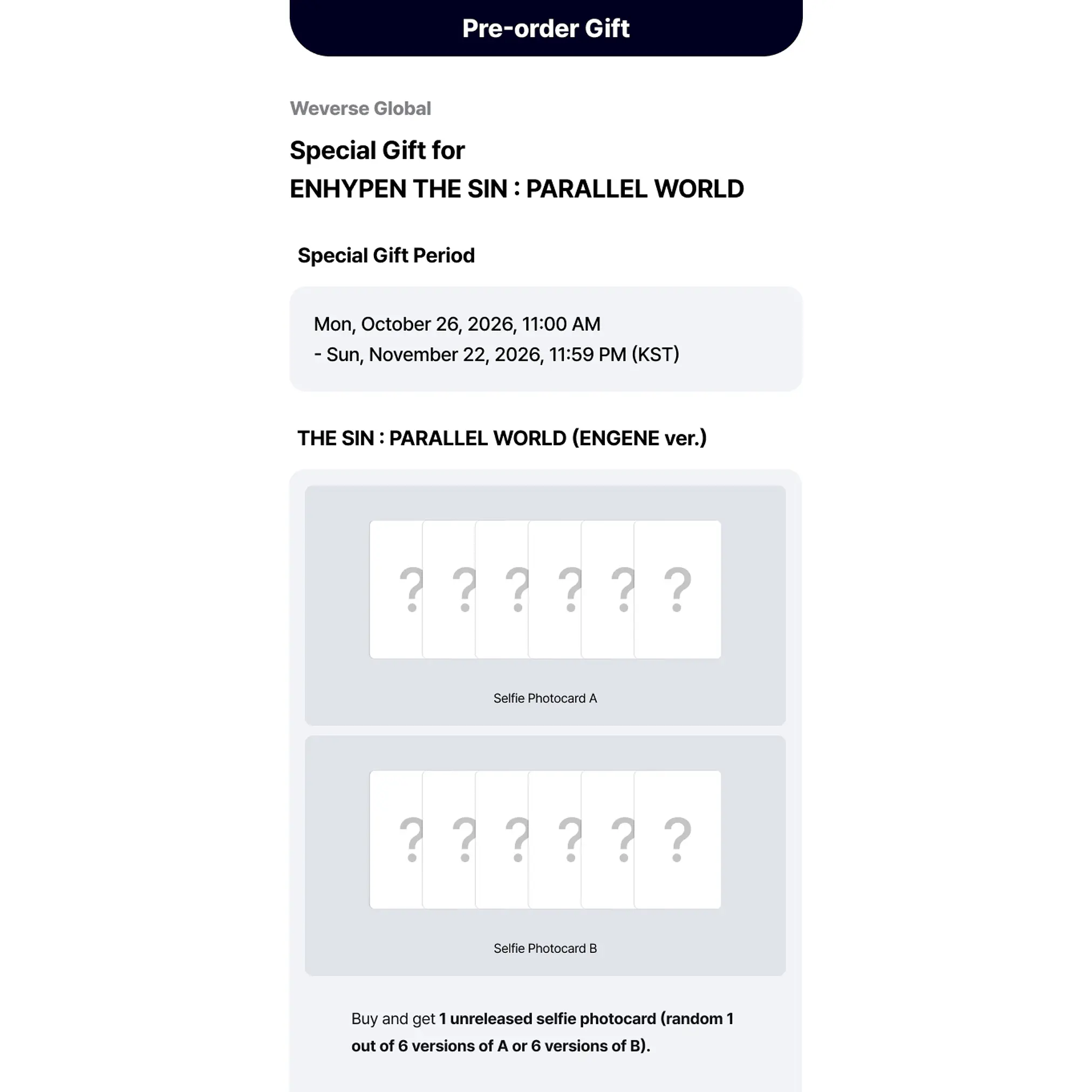 [PRE-VENTA WEVERSE SHOP] ENHYPEN - THE SIN: PARALLEL WORLD (ENGENE VER.) (NIGHT VER.) 3