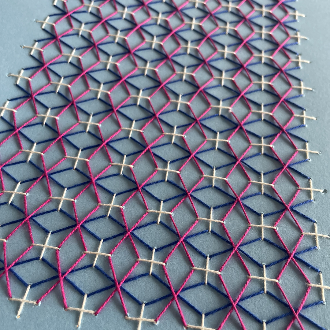 Borda tu Sashiko en papel 1