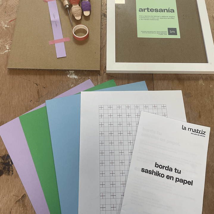 Borda tu Sashiko en papel 3