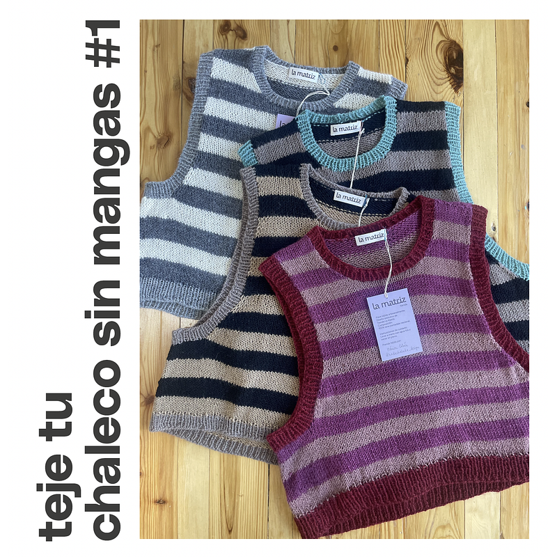 Patrón teje tu chaleco sin mangas #1 (kit)