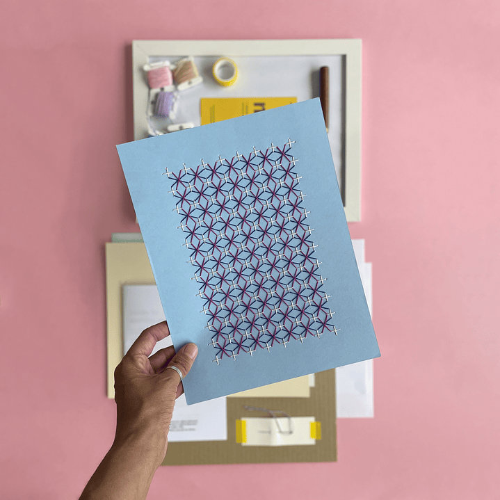 Borda tu Sashiko en papel 2