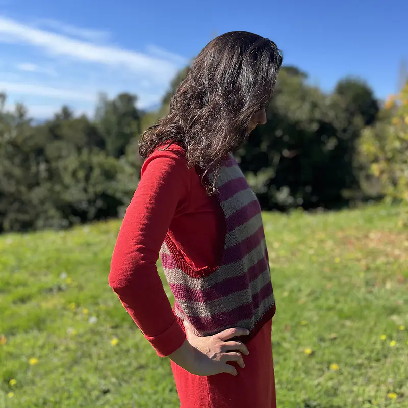 chaleco guinda & ceniza