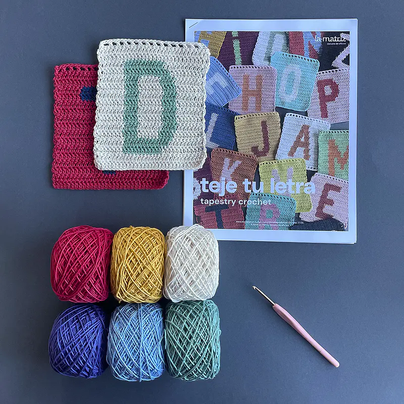 teje tu letra: pack 6 colores  + patrón rebajado