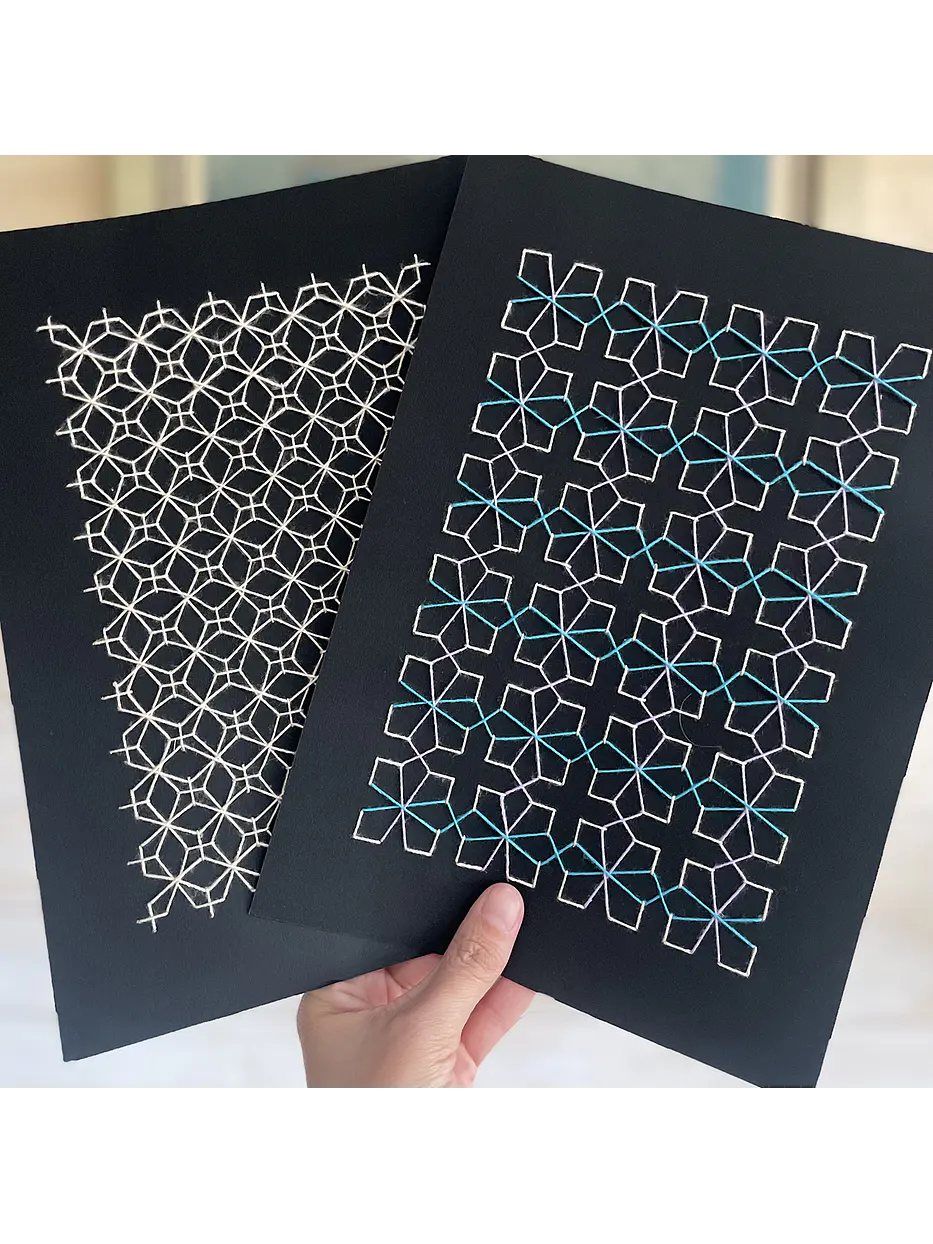 borda tu sashiko en papel - versión black 1