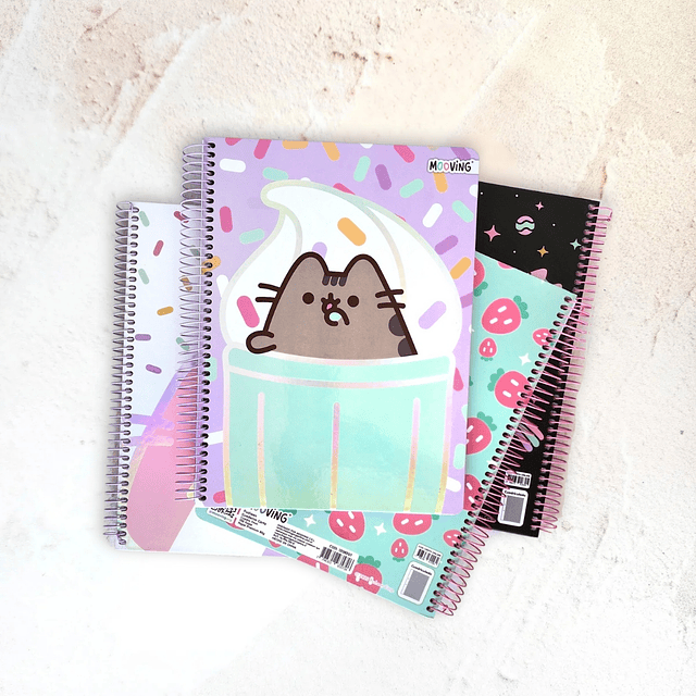 Cuaderno Carta Pusheen 3 materias 