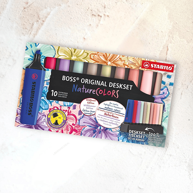 Deskset Stabilo Boss Wildflower