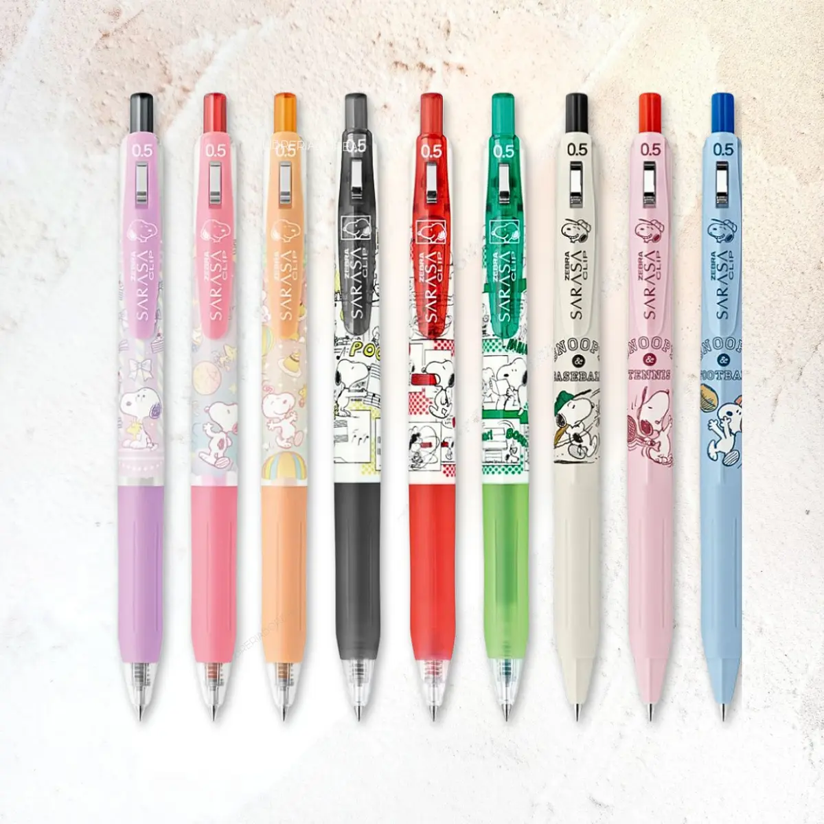 ZEBRA SARASA CLIP SNOOPY 未開封8本＆prefill5本 Sarasa Clip Snoopy Exciting Stationery
