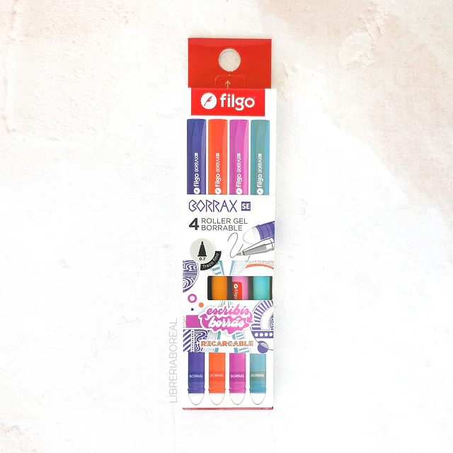 Set Lápiz gel Borrax 4 colores