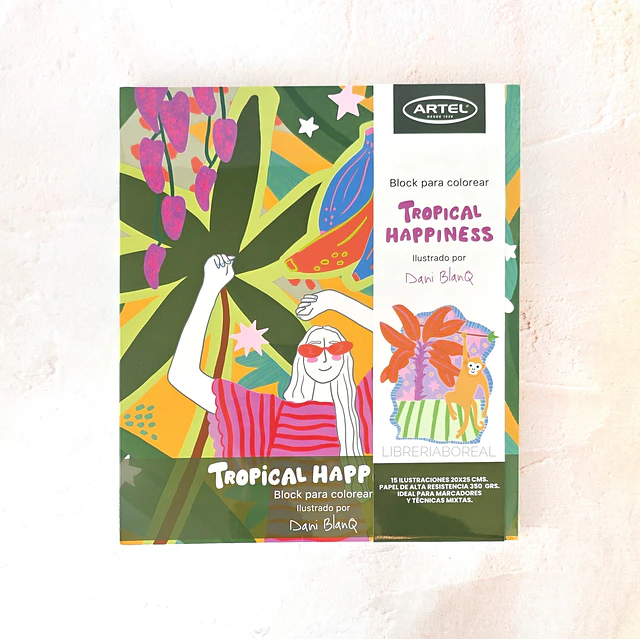 Block para colorear Tropical Happiness