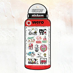 Stickers para botella Snoopy
