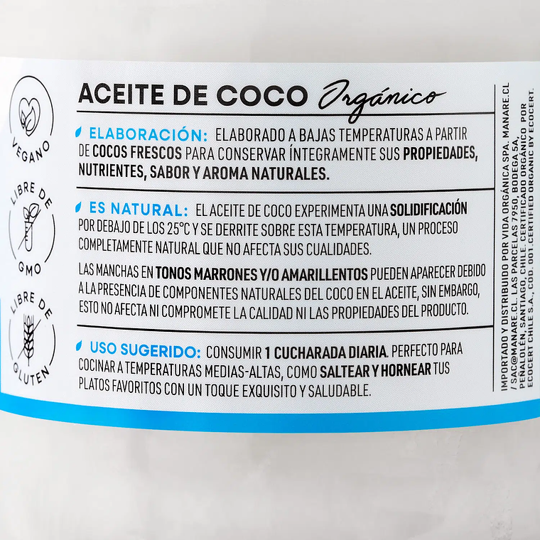 Aceite de Coco orgánico 200ml 2