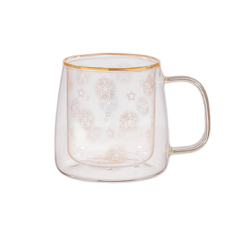 Taza Doble Vidrio Shiny Stars 1