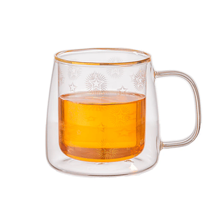 Taza Doble Vidrio Shiny Stars