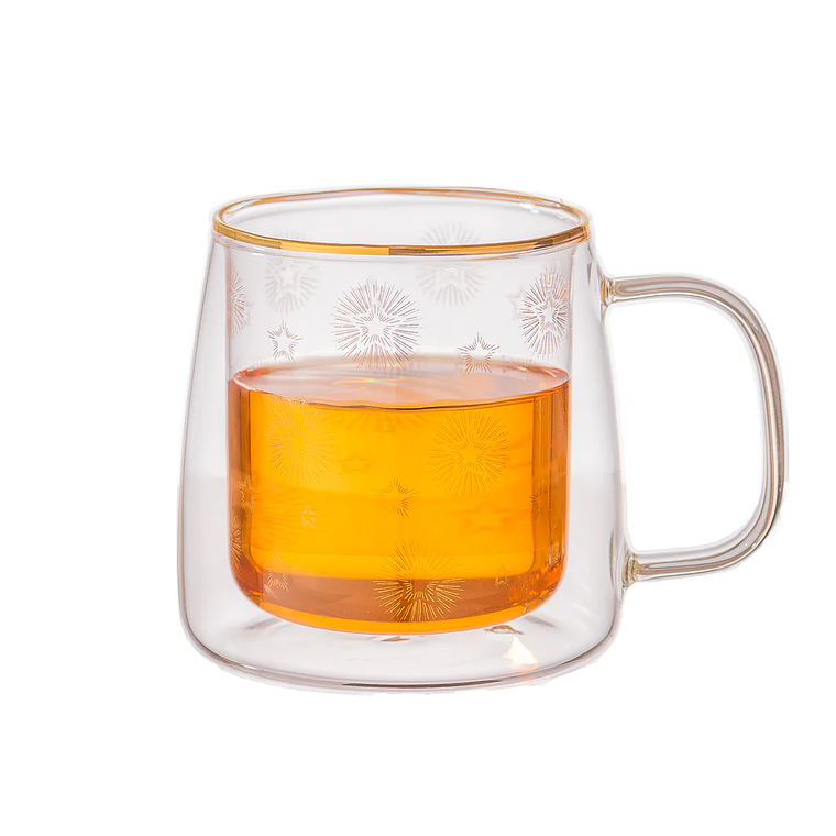 Taza Doble Vidrio Shiny Stars 2