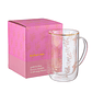 Mug bhoro doble vidrio Gold & Lilac Leaves - Miniatura 3