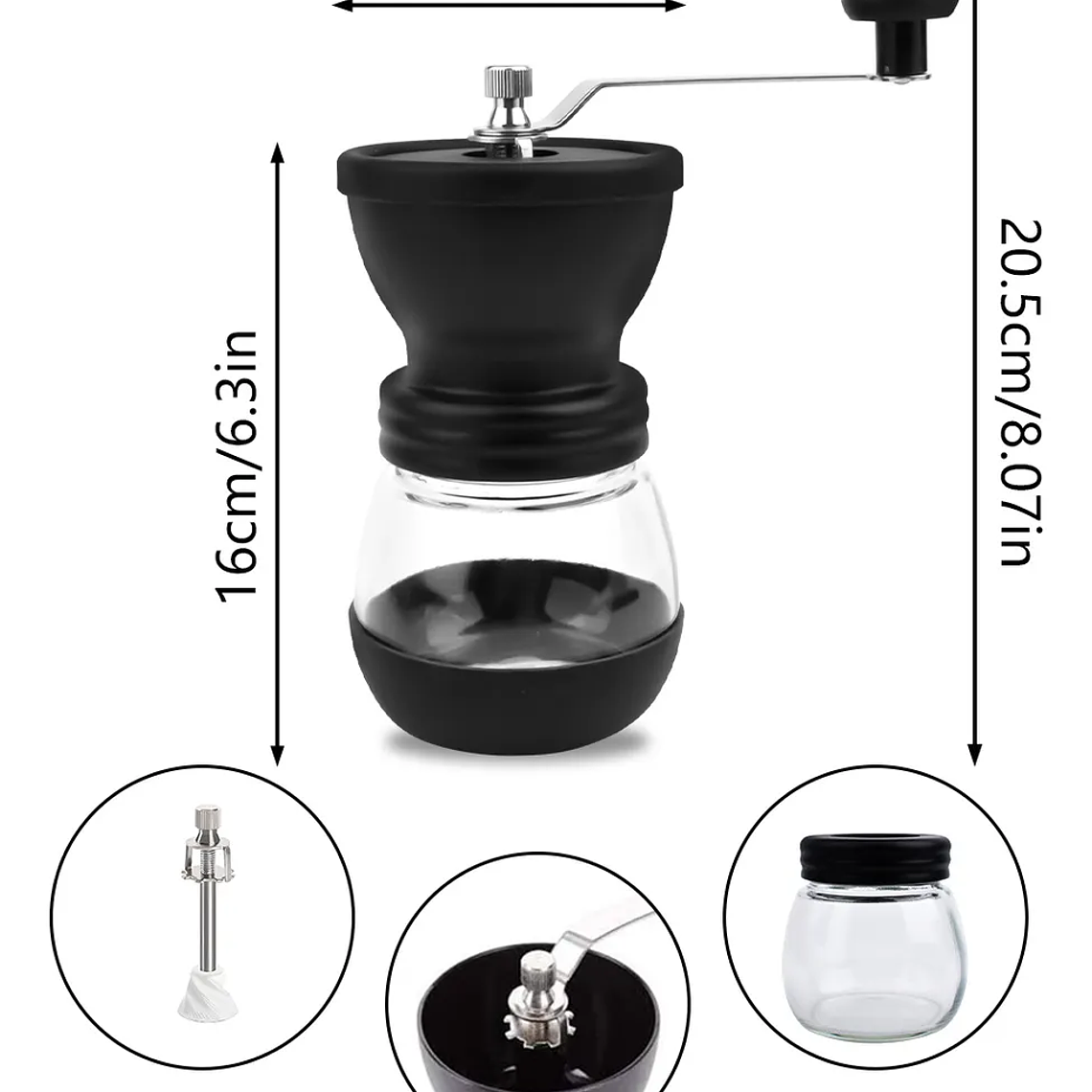 Molinillo Manual De Café Negro 3