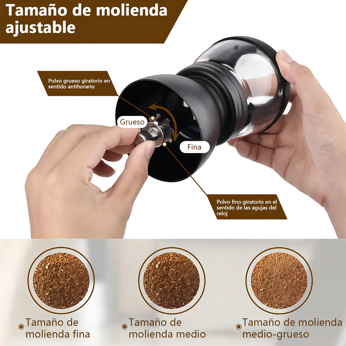 Molinillo Manual De Café Negro 5