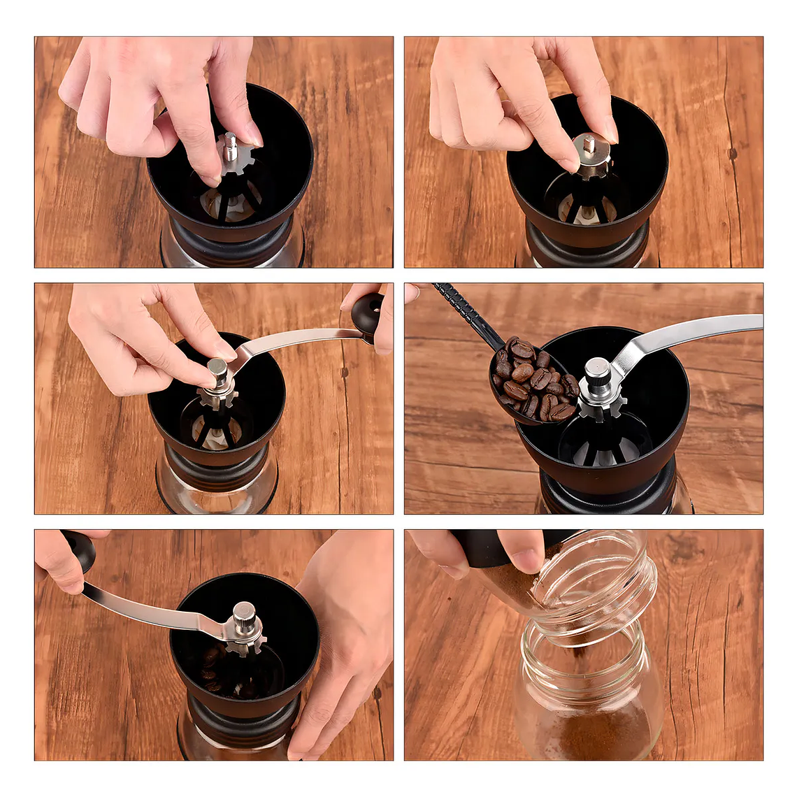 Molinillo Manual De Café Negro 4