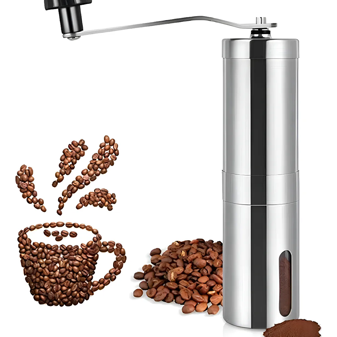 Molinillo Manual De Café Autopropulsado De Acero Inoxidable 1