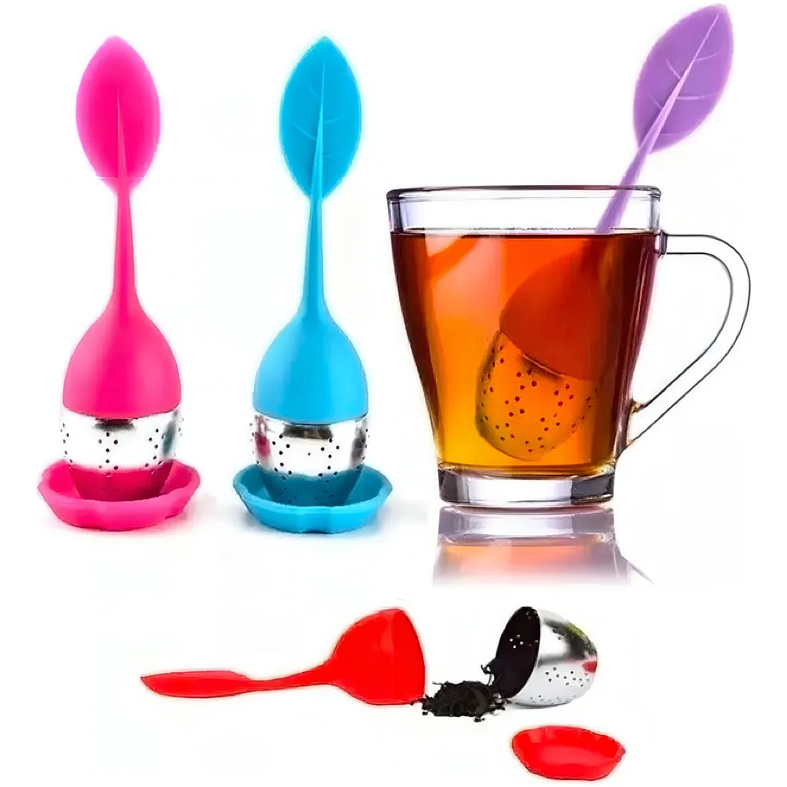 Infusores De Silicona Y Acero Inoxidable Para Té O Hierbas 3